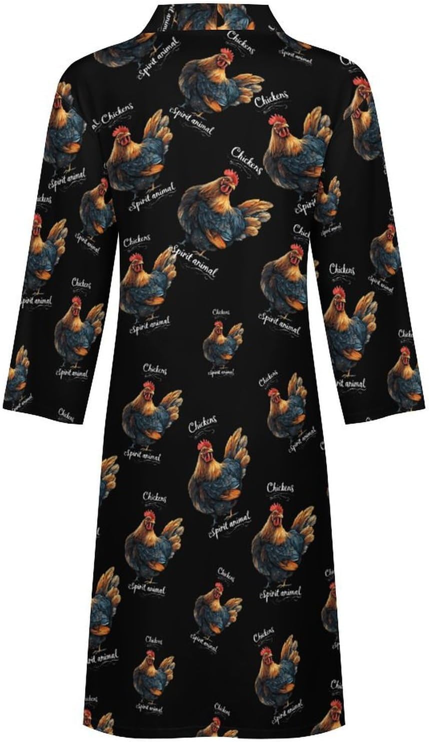 Chickens Are My Spirit Mens Robe Long Bathrobe for Women Bath Robes Lightweight Soft Printed Sleepwear