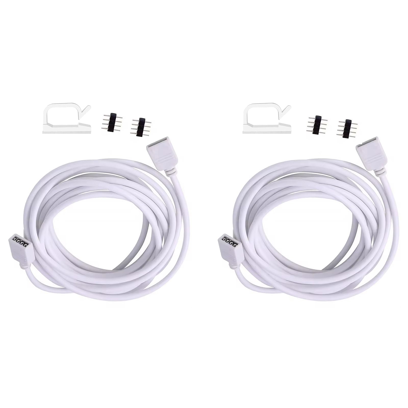 Clearhill 2 Packs 3m/9.84Ft 4Pin RGB Extension Cable for LED Strips - Connect LED Strip Lights to Controller or Each Other, Ideal for SMD 5050 3528 2835 RGB LED Light Strips