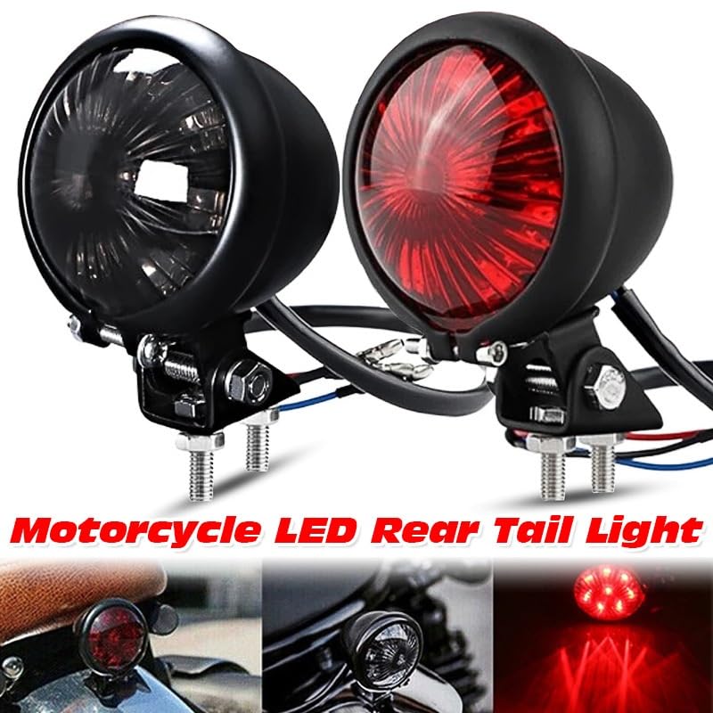 Feu arriere moto chopper cruiser custom accessoire eclairage stop rouge