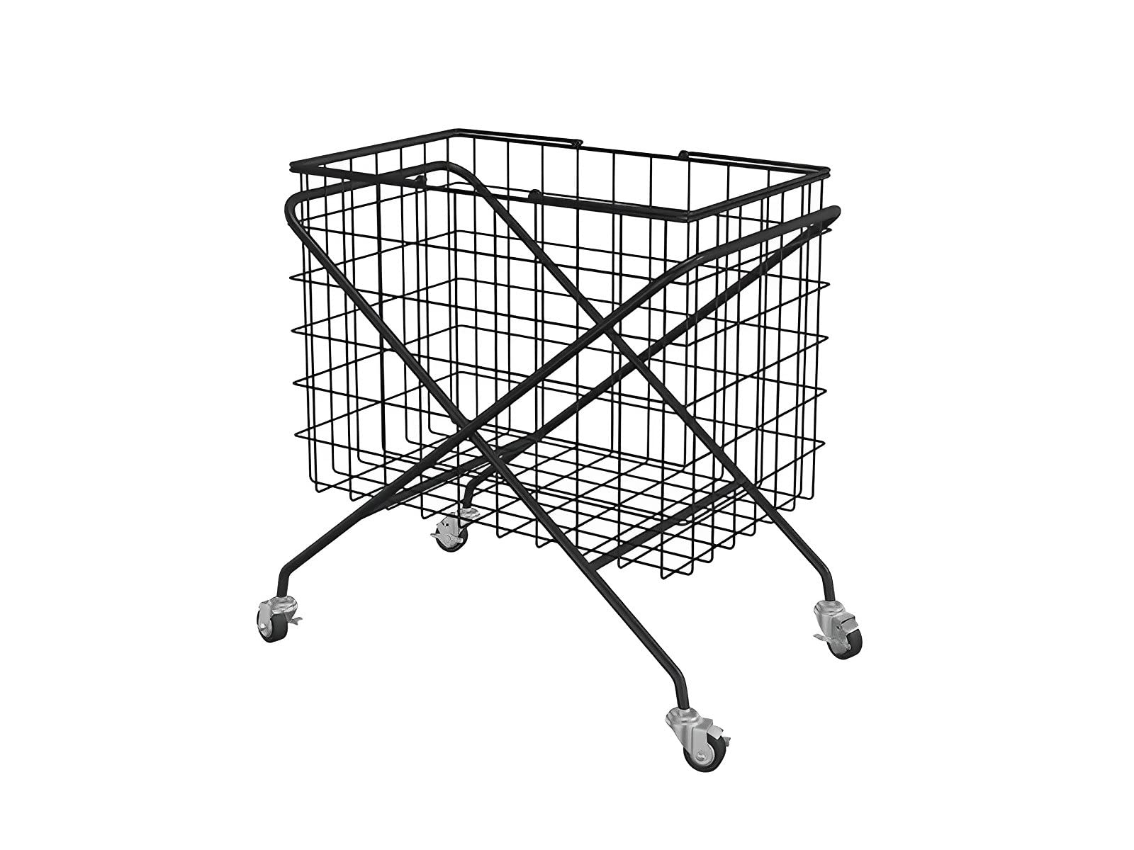Cesto portabiancheria con Ruote, Cesto portabiancheria con Ruote, Cesto portabiancheria in Rete Metallica, Carrello portabiancheria in Filo Metallico Rimovibile, per Bagno/organizzatore di g