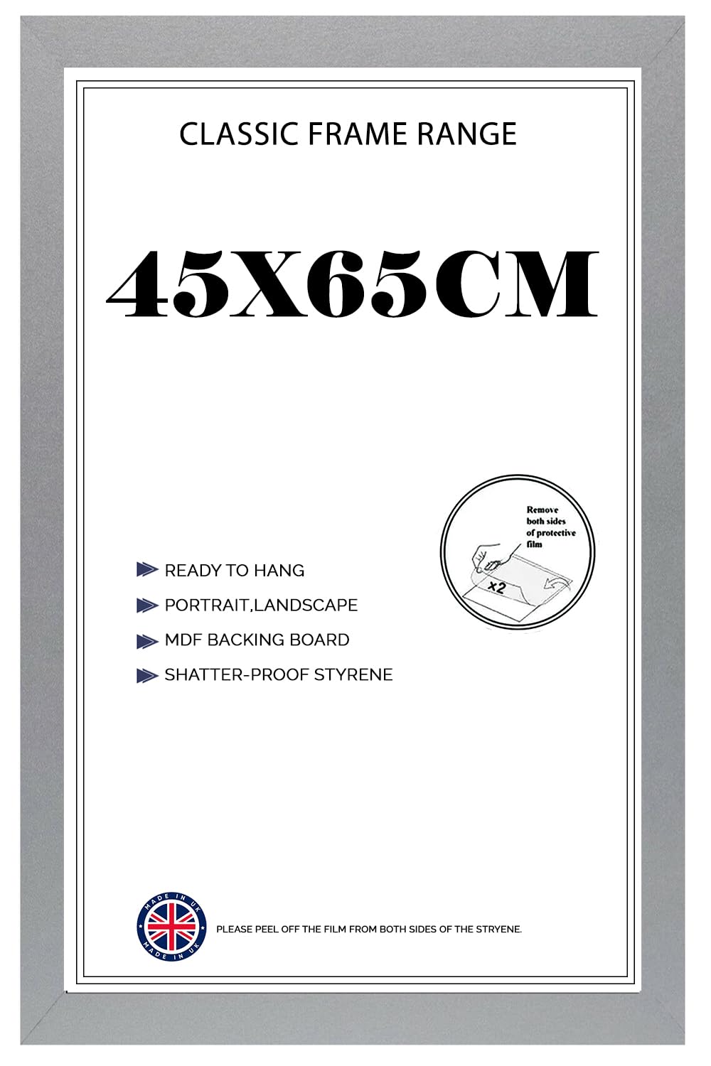Flat Silver 45x65 Cm Poster Frame