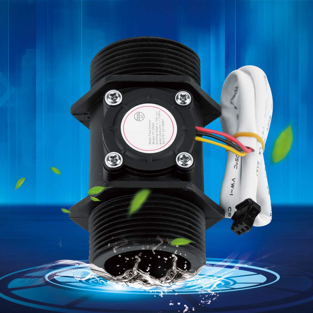 Caudalímetro de turbina DN40 G1.5, medidor de caudal de Agua con Interruptor de Sensor Hall, Control del caudal de líquidos para Calentadores de Agua y Sistemas de Tratamiento,