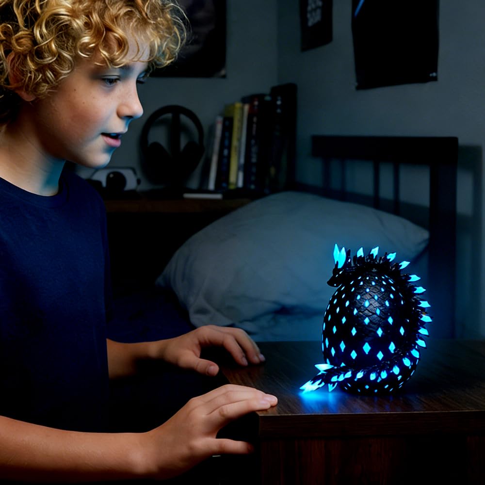 Uovo Di Drago Luminoso Stampato in 3D, Uovo Di Drago Articolato e Giunti Flessibili, Draghi di Articolato con Ovoide, Gioco da Scrivania per La Casa, Adulti, Ufficio, Geschenke