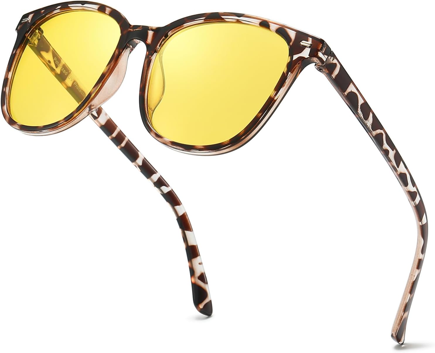 Polarized Night Vision Glasses for Women, Anti Glare Driving Vision Glasses with Yellow Lens, UV400 Protection