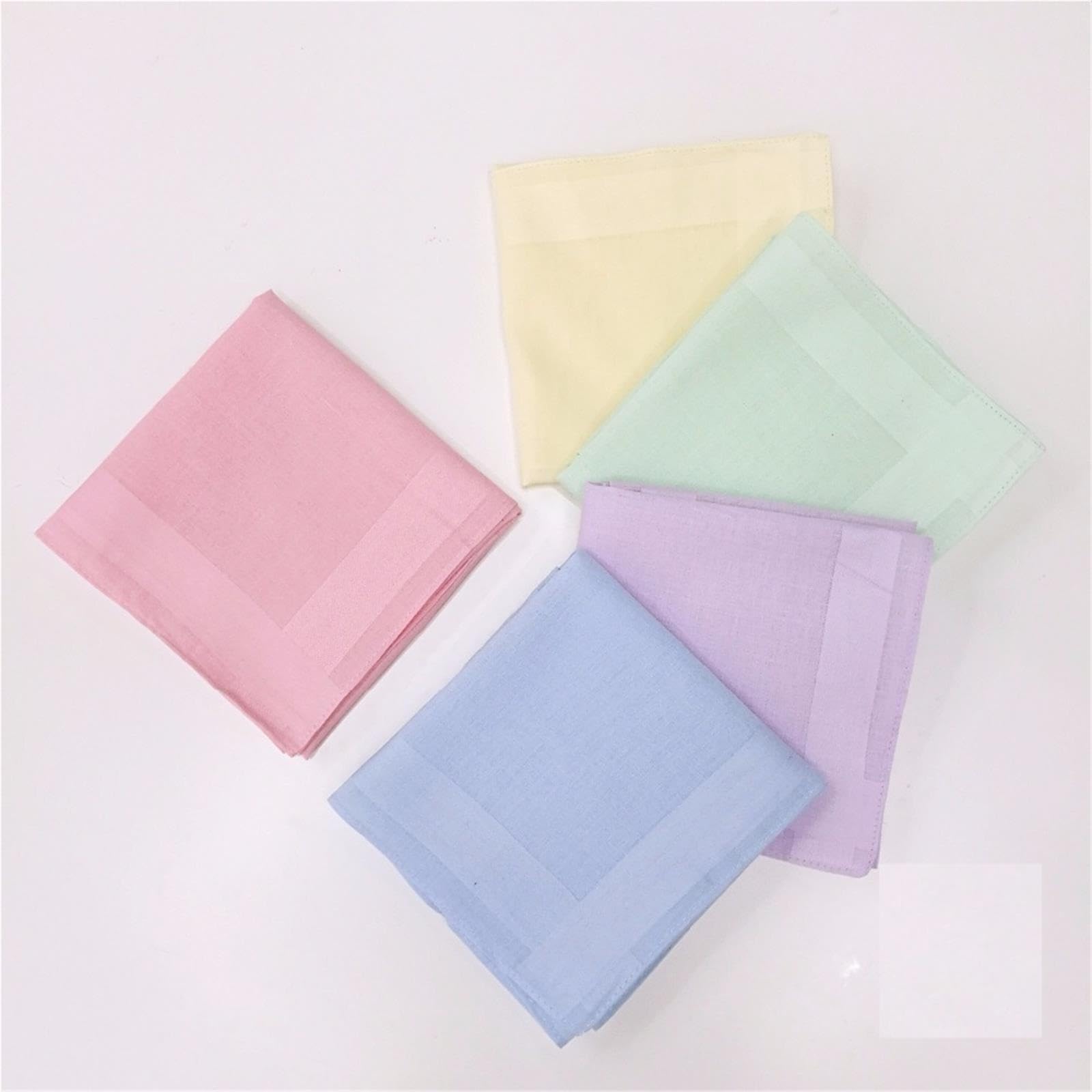 10 fazzoletti in cotone satinato, sciarpe quadrate da 40 cm