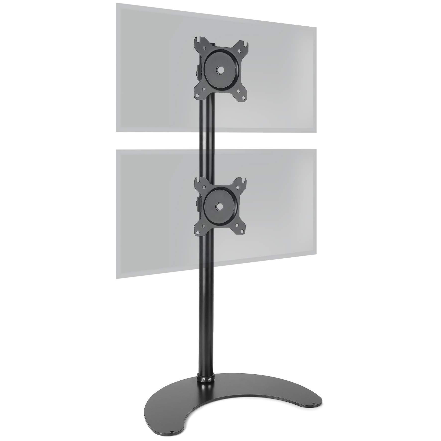 Duronic DM15D2V2 BK Doppio supporto monitor con base d’appoggio | 2 schermi 13”-32” | Altezza regolabile | Capacità 8 kg | VESA 75/100