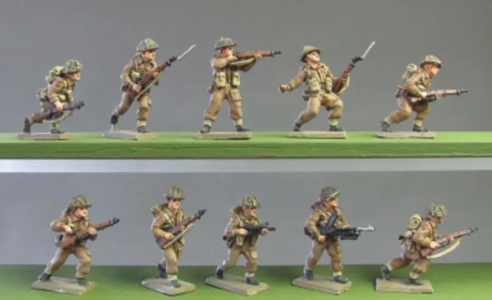 1/72 Scale Diecast Resin Figure Model Kit WWII British Infantry Section Advancing 10 Figures Unpainted