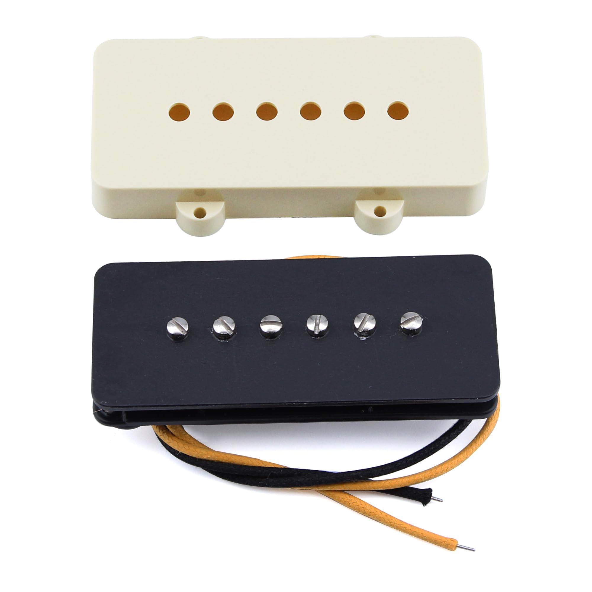 FLEOR Alnico 5 Single Coil Neck + Bridge Pickups Set für FD JM Vintage Style Gitarre, Vintage White