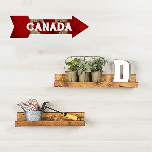 Miniatura 7 de Mukuko Letrero de metal con flecha derecha de Canadá, decoración de pared, barra de cueva de hombre, letreros de regalo personalizados de 6 x 18
