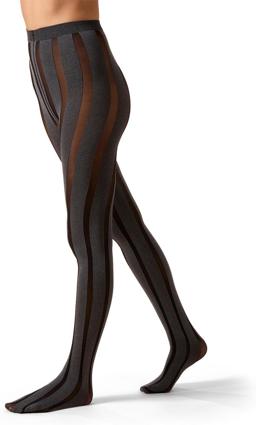 MeMoi Women's Linear Heather Opaque Nylon Tights - Image 8