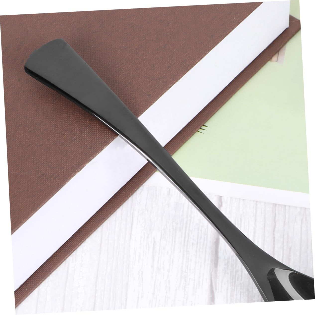 NAMOARLY Tableware Stainless Steel Hotel Spoons Hard Hat Sun Shade Hotel Tableware Reusable Dinner Spoon Ramen Mug Flatware Mini Forks Coffee Spoon Lunch Spoon Metal Tableware Black