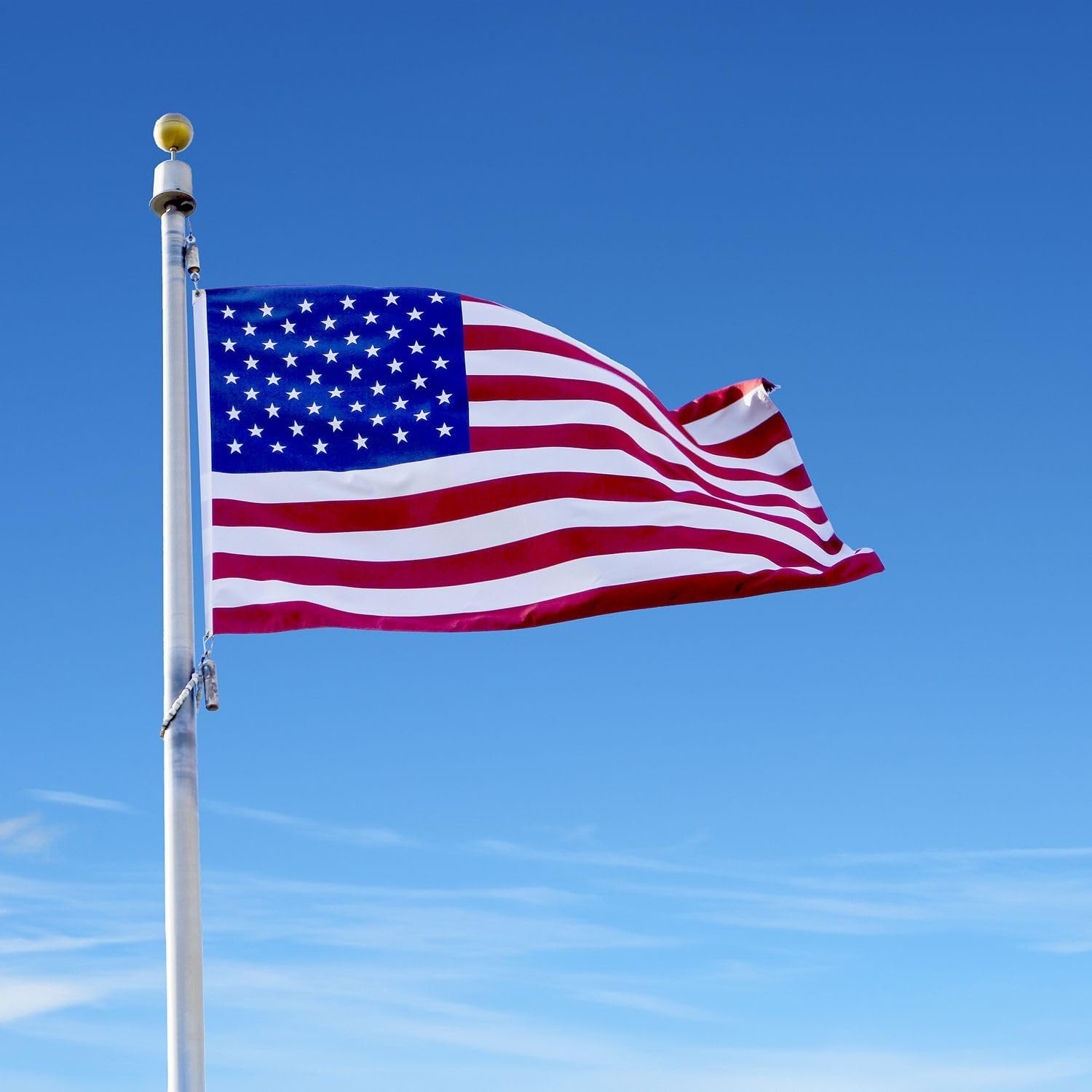 ALLIED FLAG American Flag 3x5 FT Embroidered Polyester US Flag, Long Lasting and Durable For Outdoors - Made in USA