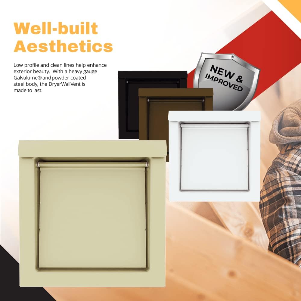 4 Inch Dryer Vent Guard | Dryer Vent Cover Outside | Exhaust Exterior Vent Cover | Bathroom and Dryer Vent Cover | Dryer Vent Covers for Dryer Vent Pipe - (4" - Tan)