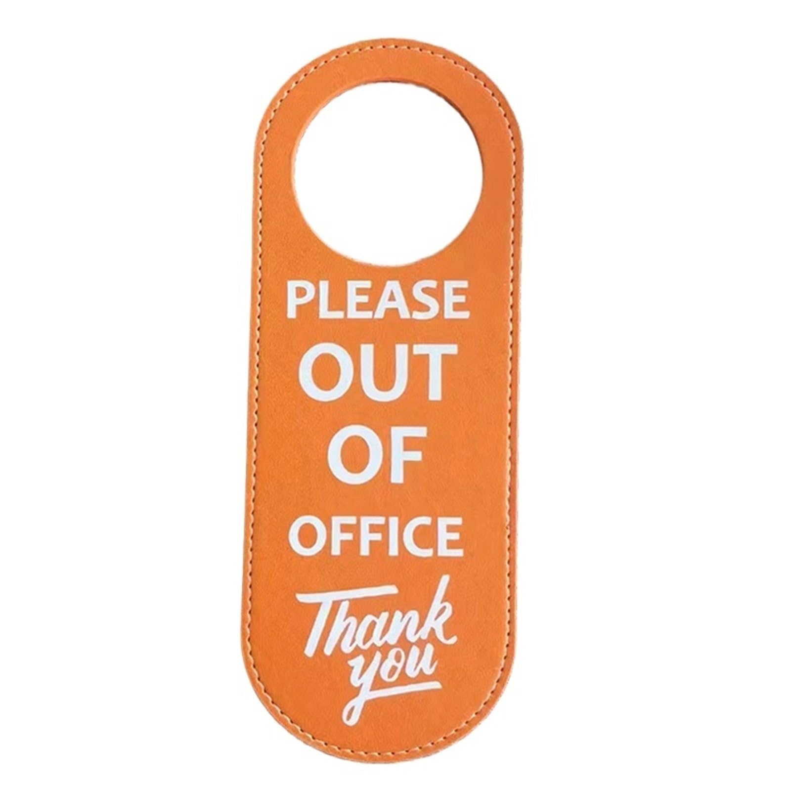 Door Handle Hanging Sign Bulletin Board PU Leather Double-sided Door Sign Room Cleaning Label Hanger Tags Do Not Disturb Signs Knobs(Orange)