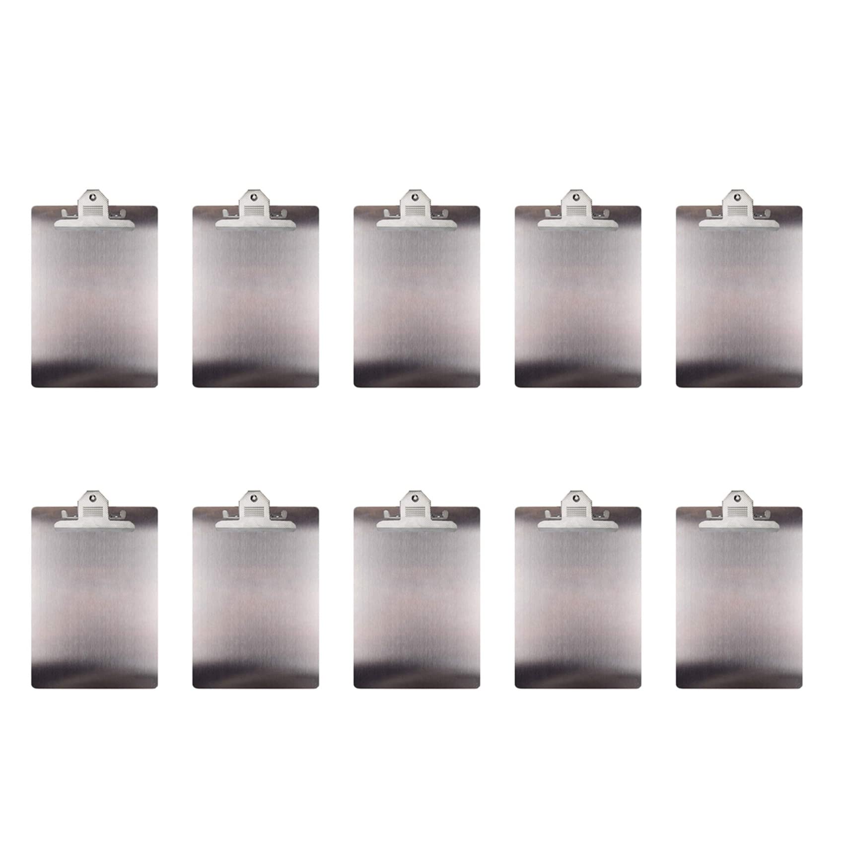 10X Carpeta de Archivos Portapapeles de Metal A4 Tablero de Clip de Acero Inoxidable Organizador Tablero de Carpeta Tablilla de Menú para La Enseñanza de La Escuela La Oficina