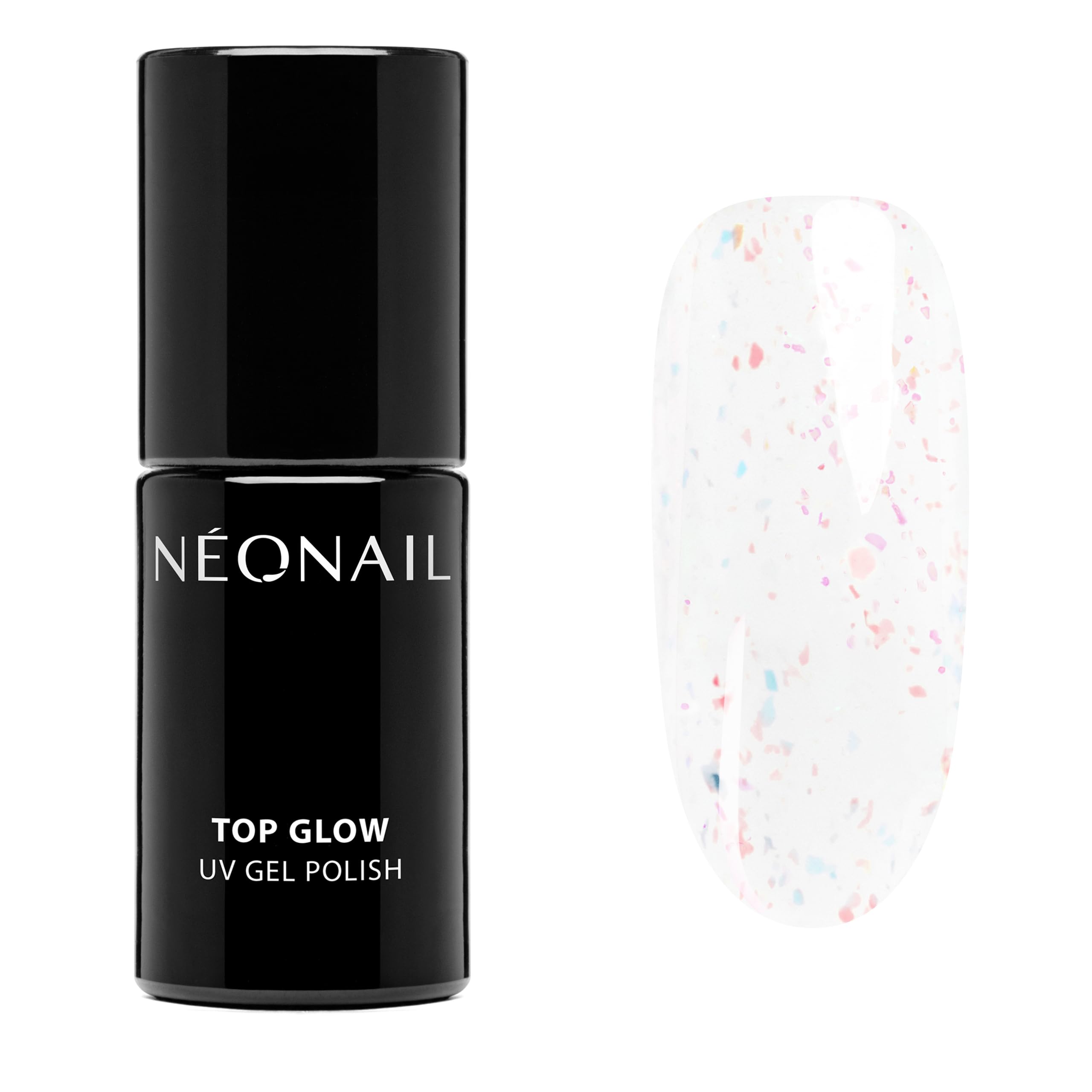 NÉONAIL Zestaw do Manicure Hybrydowego PURE EMOTIONS - baza & top - Minimalist Color Base Snow Tone 7,2 ml & Top Glow Shiny Flakes 7,2 ml