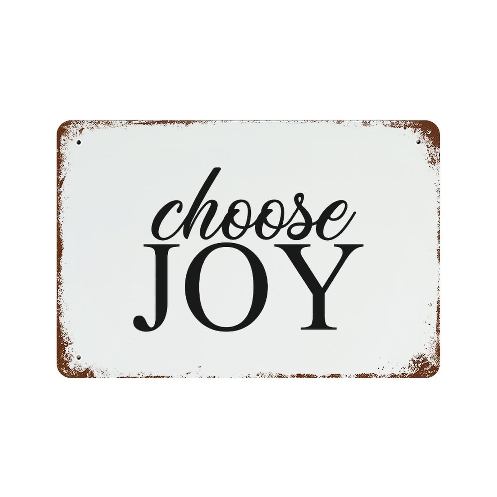 Panneau en métal Choose Joy plaque décorative vintage maison bar 30x45cm