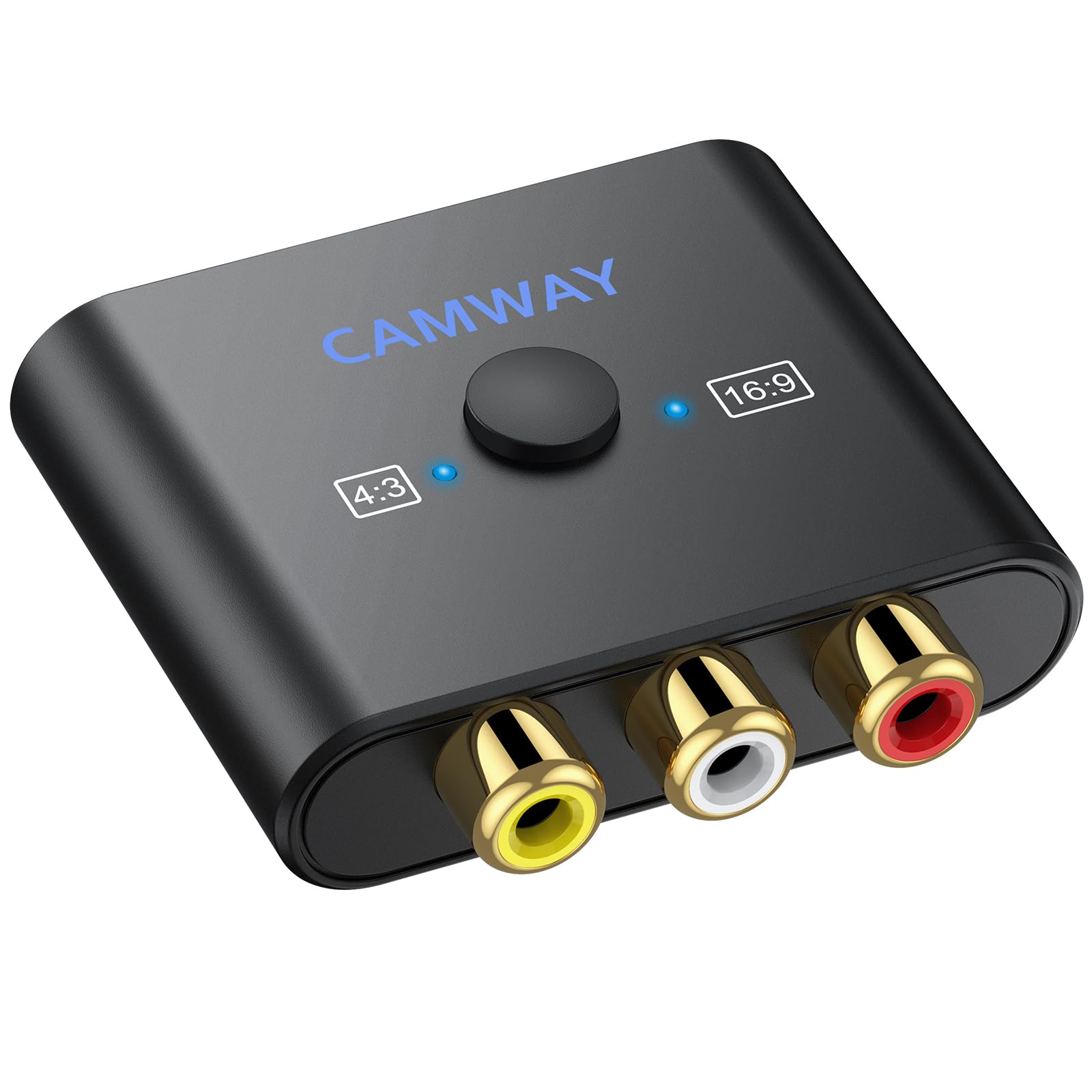 CAMWAY RCA to HDMI Converter - 1080P AV to HDMI Video Converter 16:9/4:3 Conversion Mini Composite CVBS Audio Video Adapter Supports PAL,NTSC for Wii,PS1,PS2,N64,X-Box,VHS, VCR, Blue-Ray DVD Players