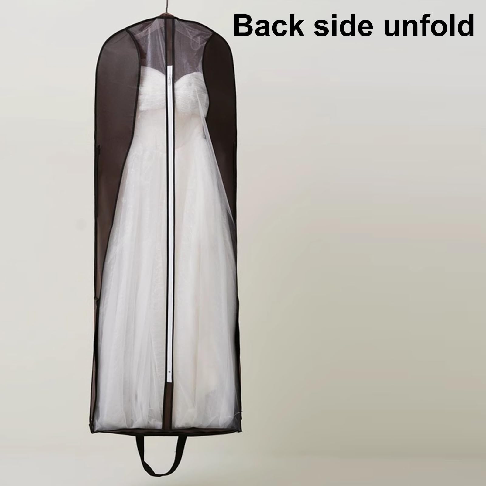 2 Custodie per Abiti da Sposa, Porta Copriabiti Portatili, con Finestra Trasparente, Adatte per Abiti da Sposa(Brown,65x30x200cm/25x12x79in)