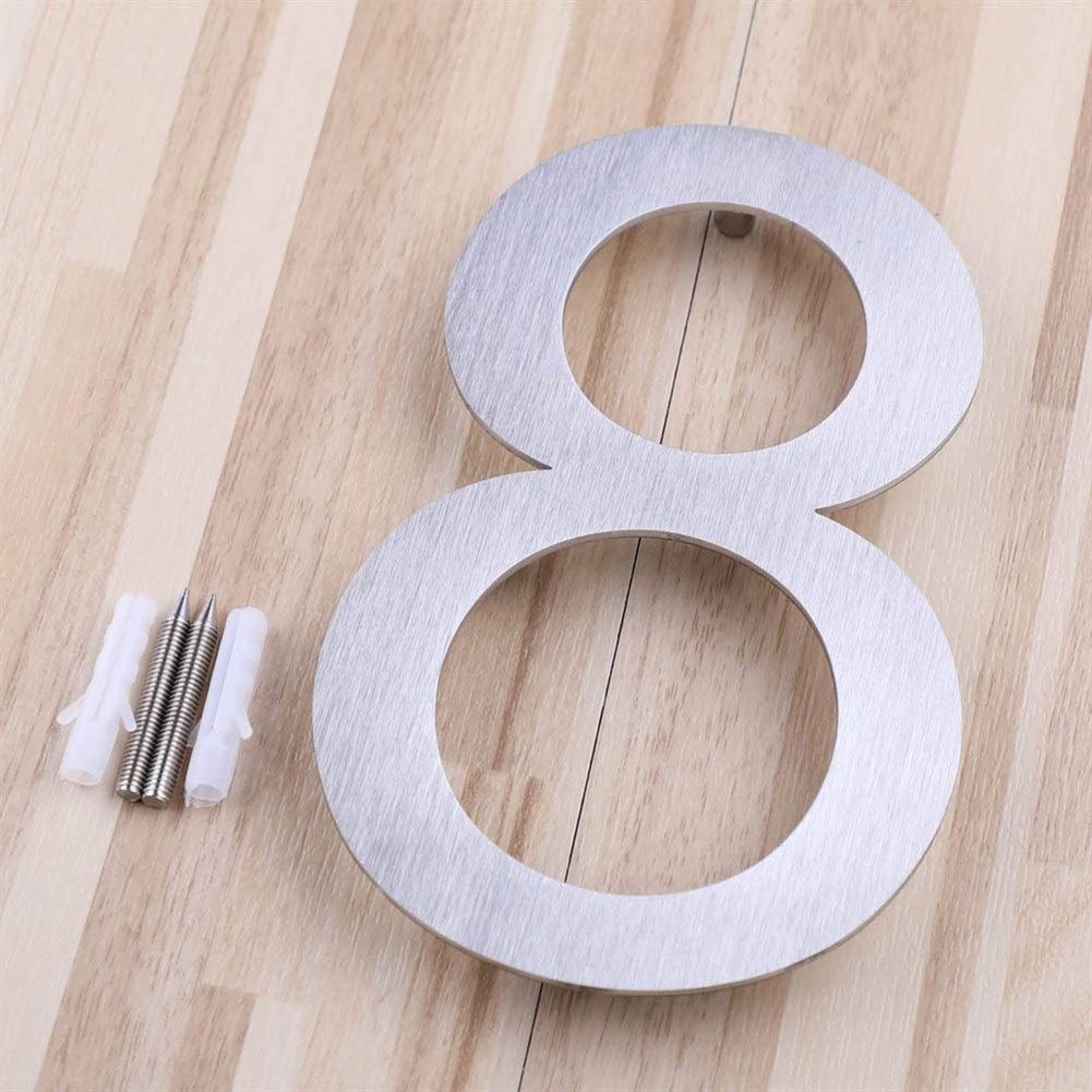 W-L Number 8 House Numbers 5 Inch Modern Floating House Numbers, Stainless Steel 304 Brushed Nickel Address Number (Color : )