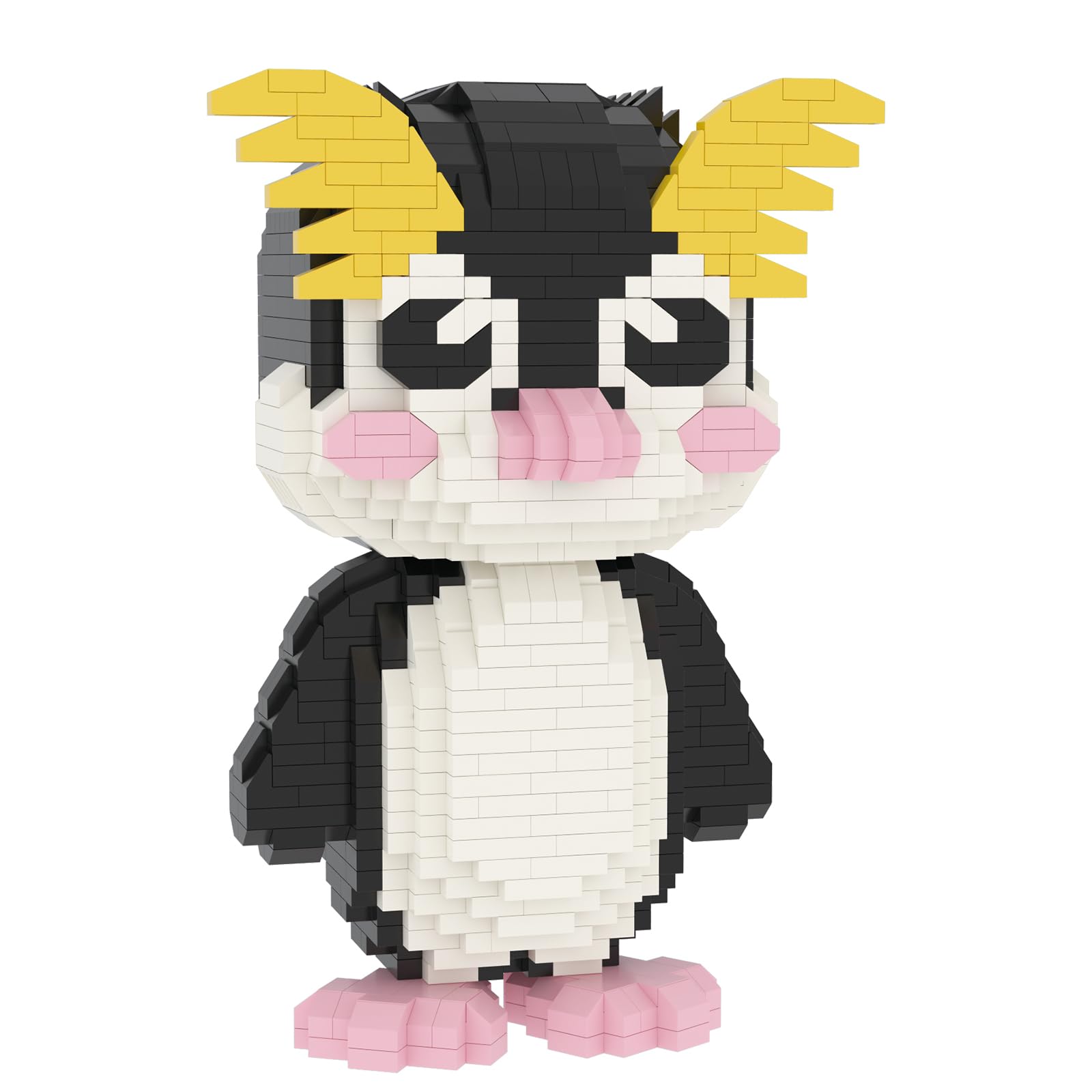 Larcele Micro Building Blocks Animal Set, DIY Mini 3D Building Toy Bricks Kit, 1098 Pieces KLJM-07 (Rockhopper Penguin) - Image 4