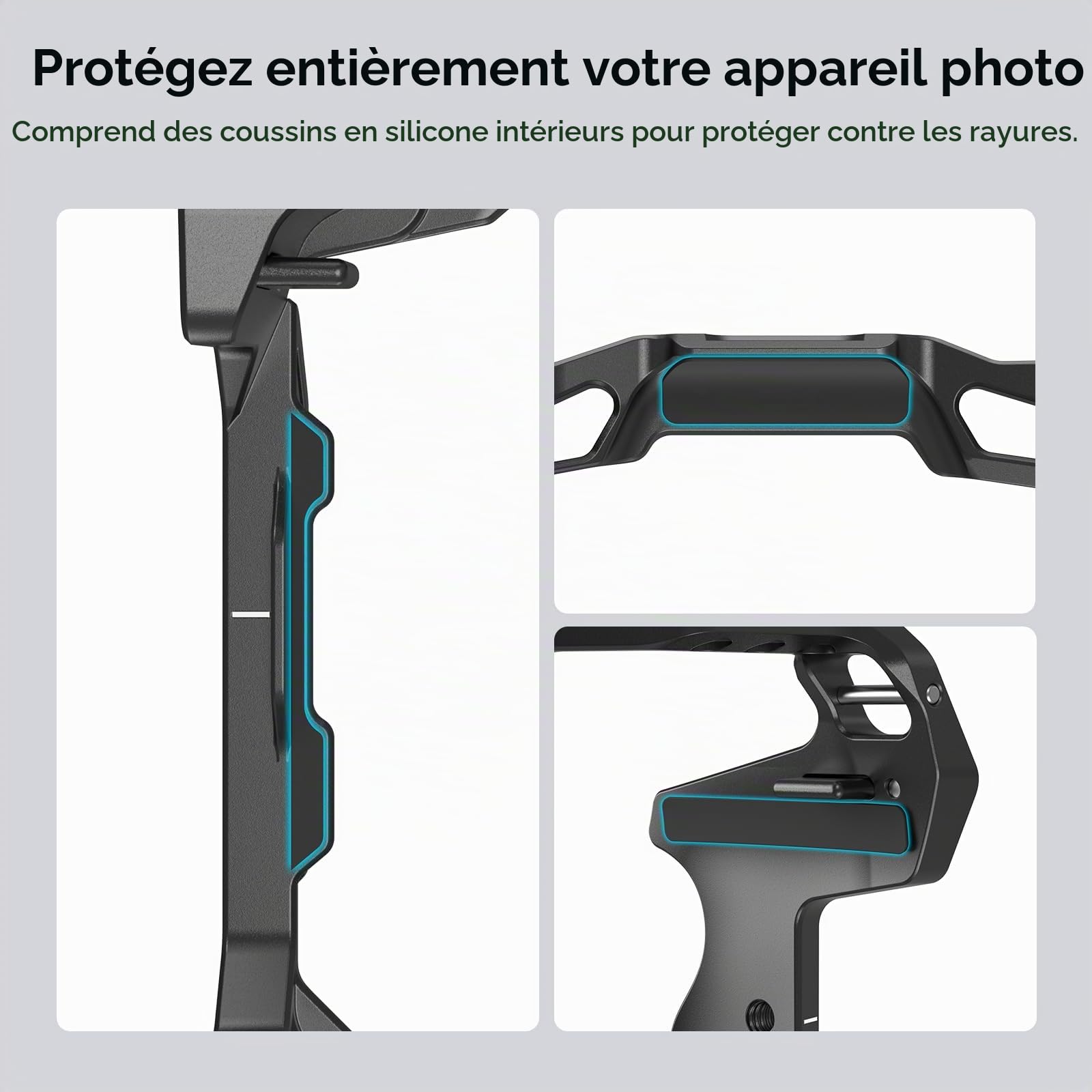 (Mise à Niveau) SMALLRIG Cage pour Canon R5/R6/R5 C/R6 Mark II avec Poignée de Batterie BG-R10, Cage Vidéo pour Appareil Photo avec Support de Cold Shoe, Trous Filetés 1/4"-20 et 3/8"-16-3464B