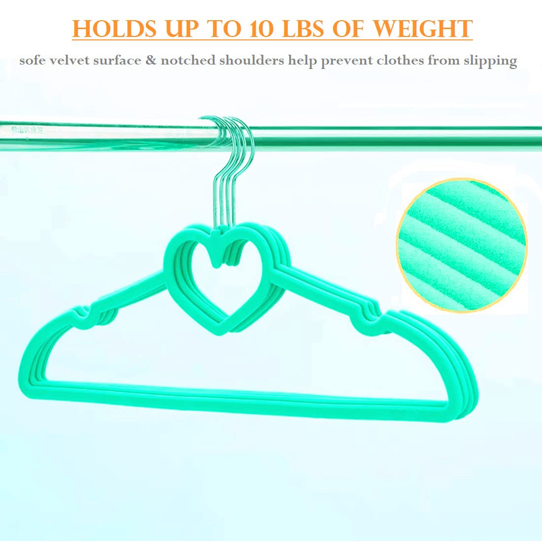 JIUXCF Green Velvet Hangers 50 Pack, 16" Non Slip Adult Hangers, Slim Clothes Hanger with 360 Degree Swivel Hook - Durable & Cute