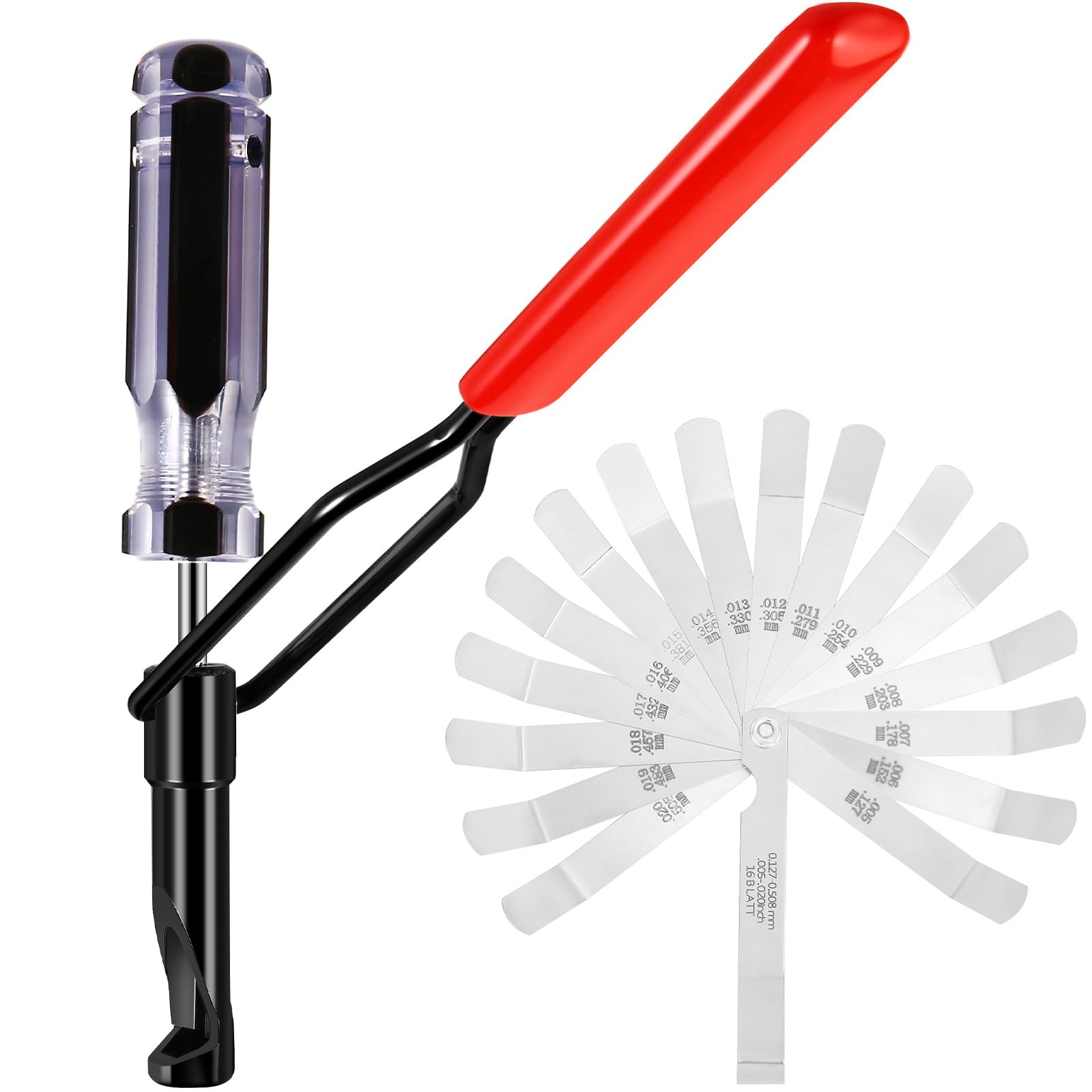 lizenoz 10mm Valve Adjustment Tool with Feeler Gauge - Jam Nut Valve Lash Adjusting Tool Compatible with Honda, Toyota, Nissan & Japanese Engines (