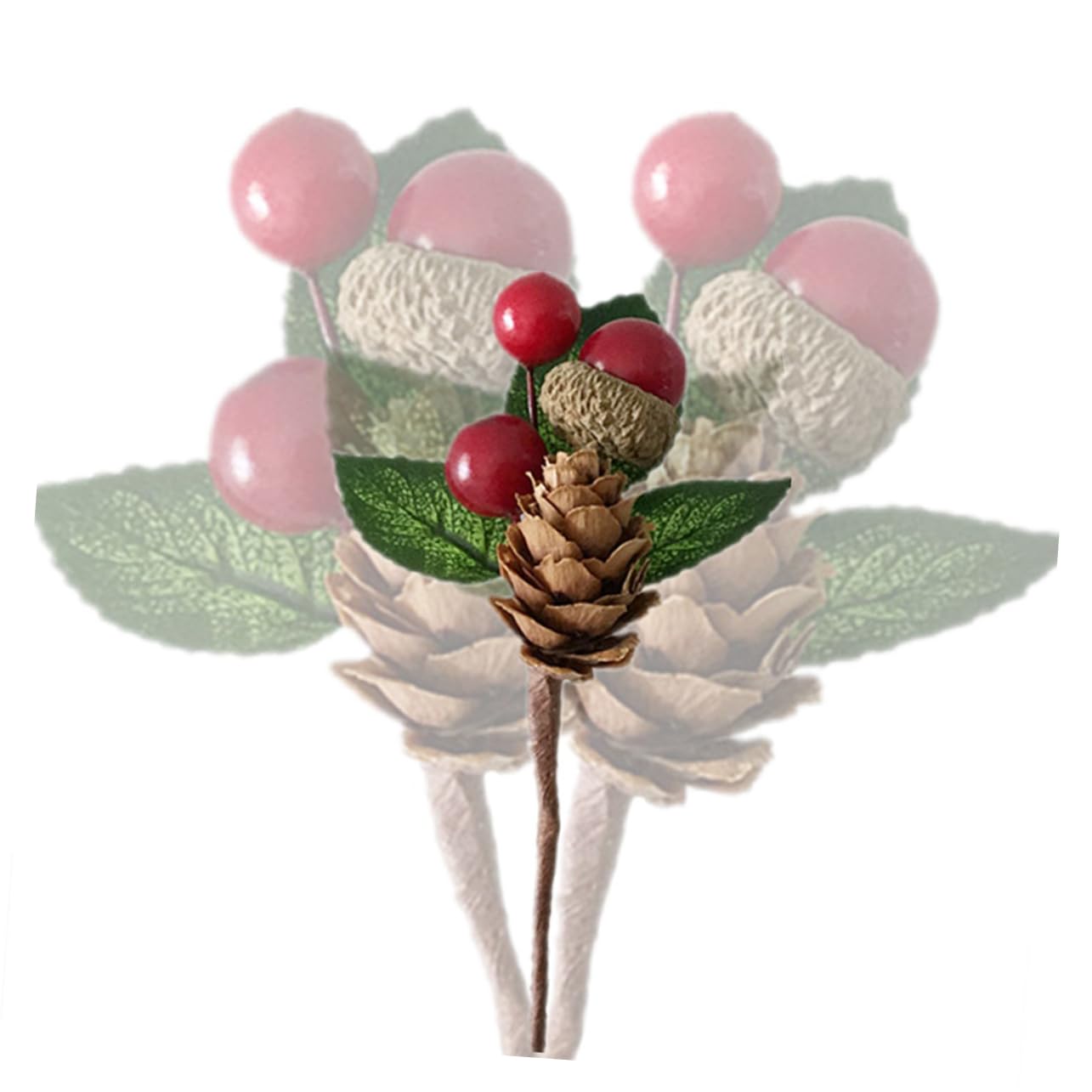 Zerodeko Piezas Ramo de simulación Casamento decoração Wedding Decoration Guirnalda de Frutos Rojos Baya de Pino de Navidad decoración Ornamento árbol de Navidad Decorar Acebo piñas