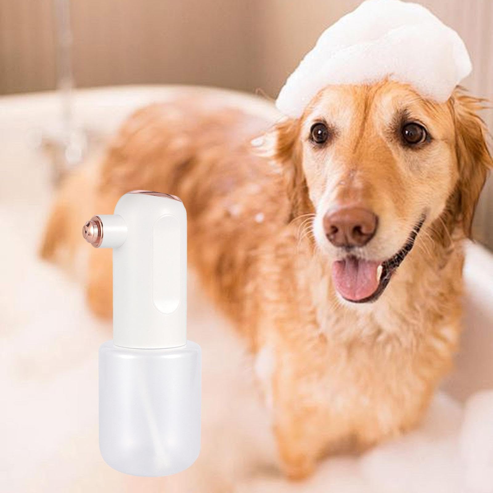 Baoblaze Electric Dog Cleaning Foam Machine, Dog Shampoo Sprayer, Electric Foaming Shampoo Dispenser for Kitchen Household Hotel, White