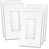 LEENUE Brush Wall Plate, 5 Pack Single Gang Wall Plate Cable Pass Through for Low Voltage Wires, Cord Hider for Wall Mount TV, White