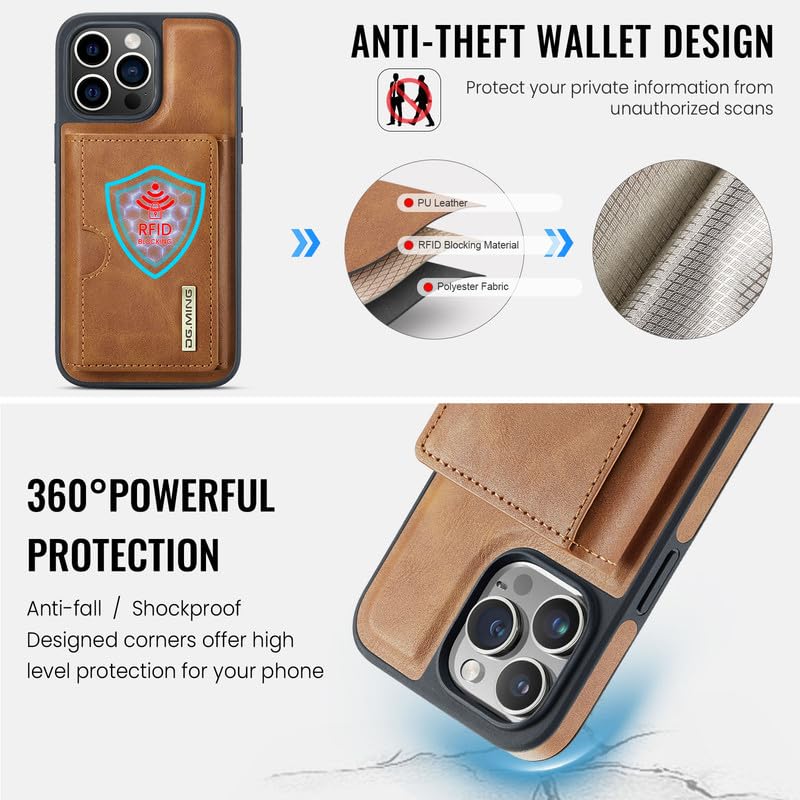 Étui en cuir iPhone 14 Pro Max avec portefeuille détachable et blocage RFID - 6