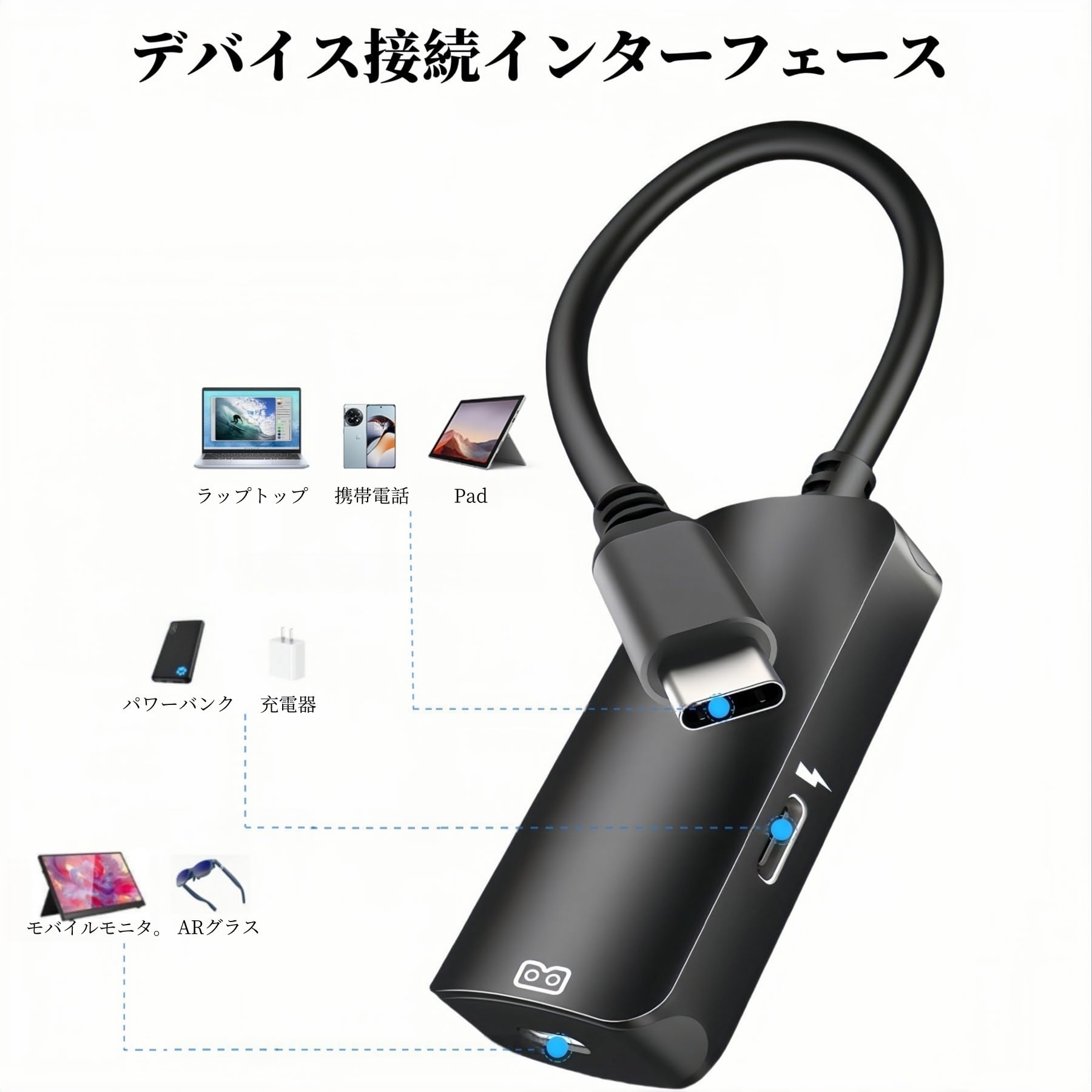 Amazon.co.jp: USB C to xreal One 充電/プレイ アダプター XREAL Air
