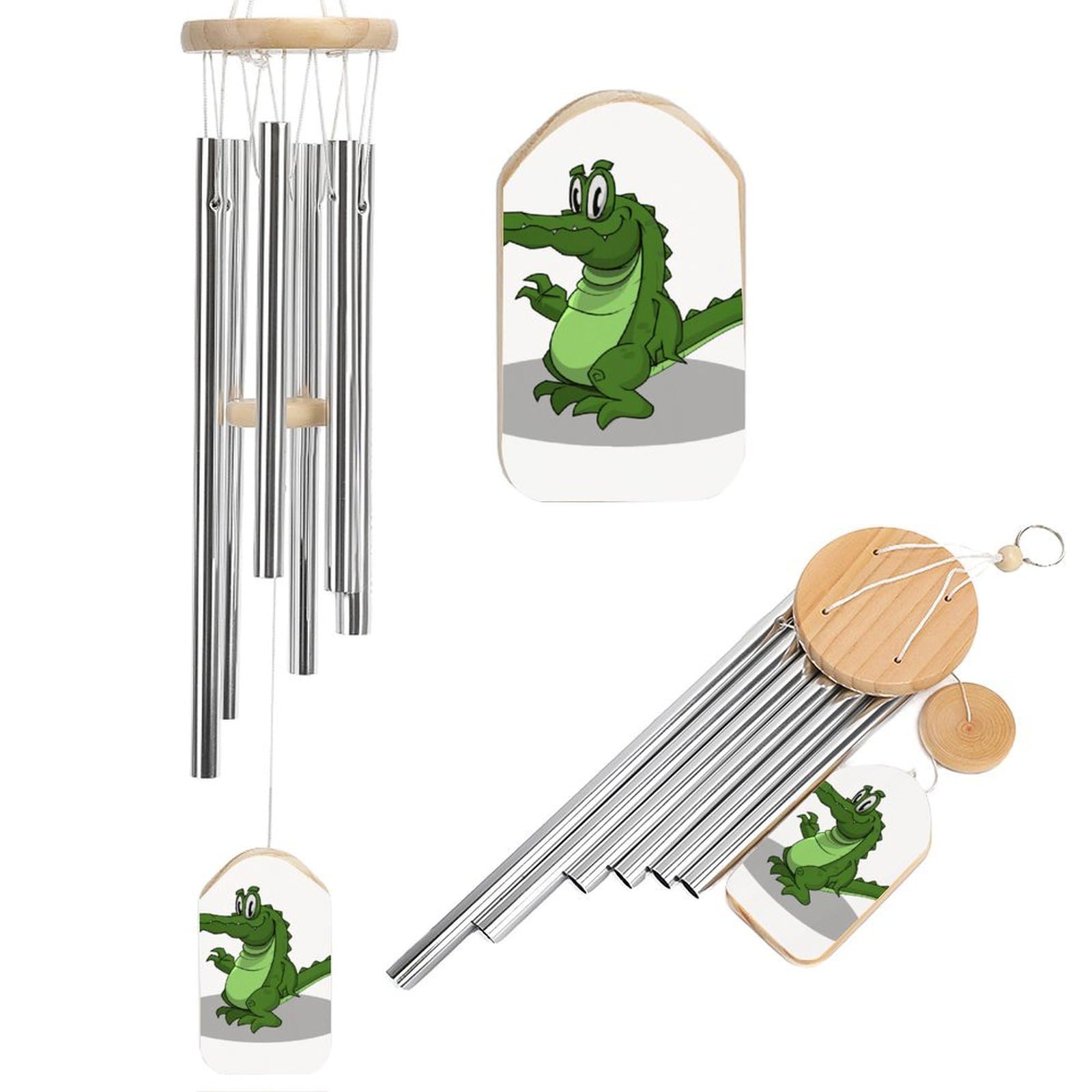 Crocodile Wind Chimes for Outside House Warming Gifts, Deep Tone Soothing Melodic Tones Windchimes, Memorial Wind Chime for Home Garden Decoration Aluminium Large Wind Chimes