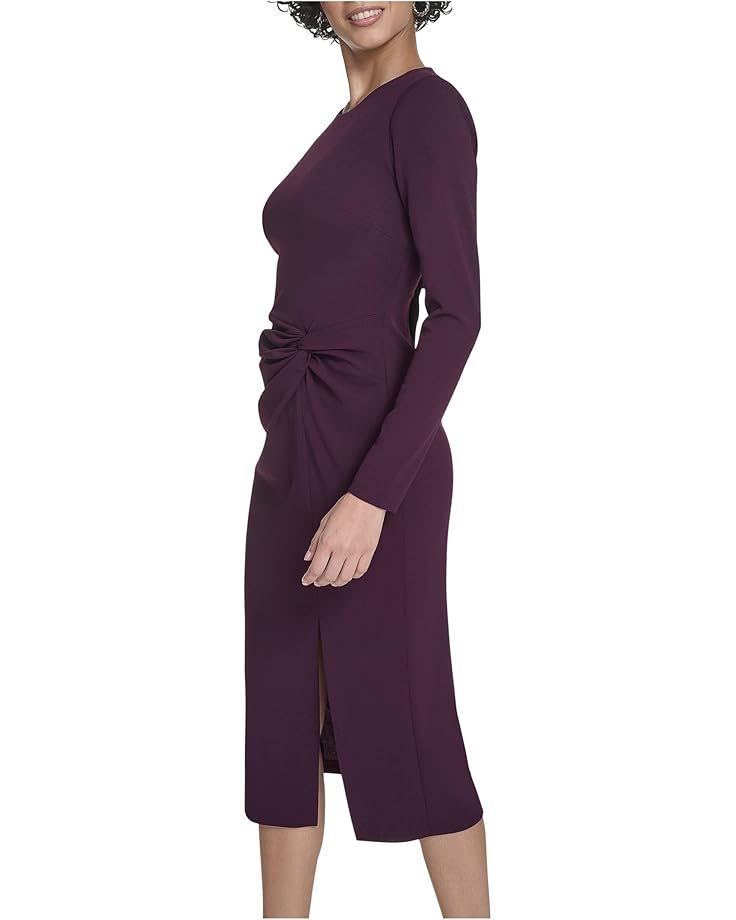 Calvin Klein Long Sleeve Solid Rouched Midi - #3 of 4