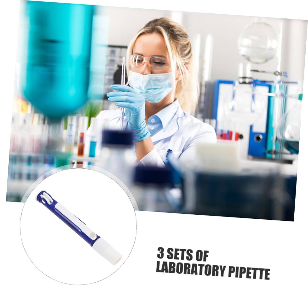 Set de 3 Bombas para Pipetas de Plástico Control de Precisión, Capacidad 2ml, 10ml y 25ml, para Aplicaciones y Tareas de Laboratorio