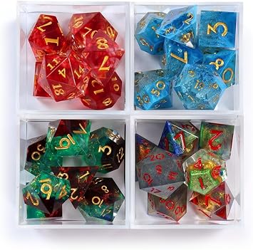 1985 Games Sharp Edge Dice Set for DND for Dungeons and Dragons Ttrpg Games, Multi-Sided RPG Polyhedral Resin DND Dice Set | Collectable Dice (Resin Mystery Dice)