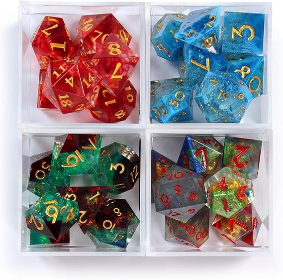 1985 Games Sharp Edge Dice Set for DND for Dungeons and Dragons Ttrpg Games, Multi-Sided RPG Polyhedral Resin DND Dice Set | Collectable Dice (Resin Mystery Dice)