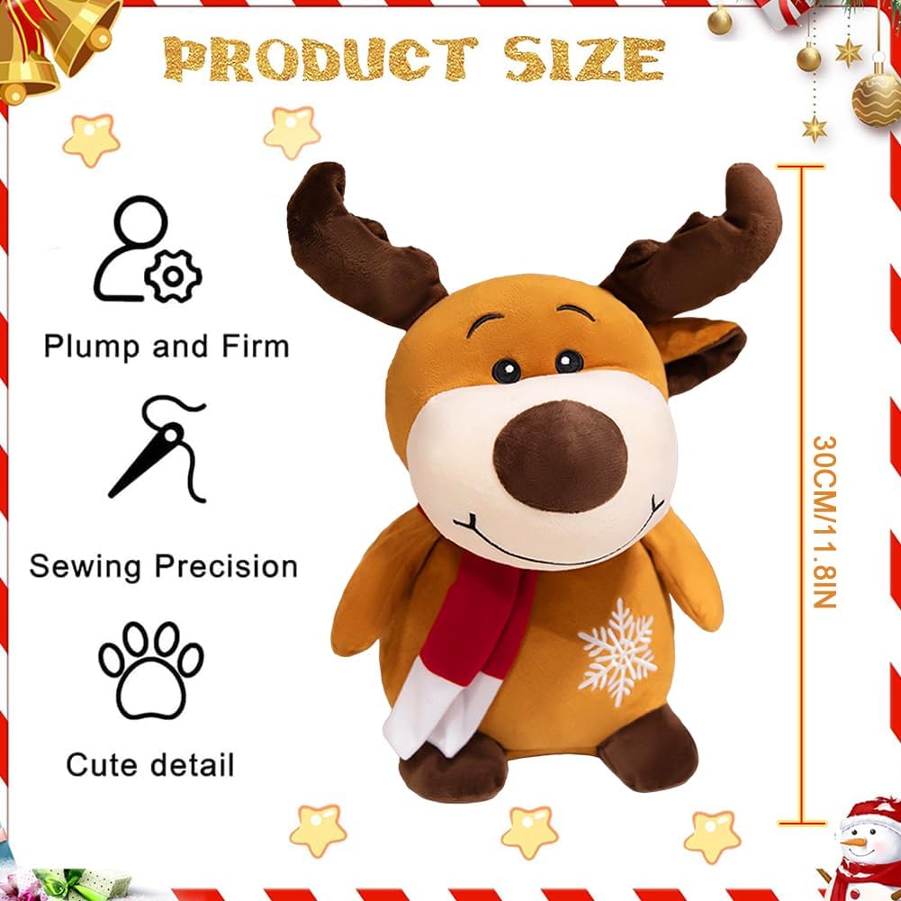 LKNBIF Christmas Elk Stuffed Animal, Christmas Decorations Reindeer Plush Toy, Cute Reindeer Soft Plush Doll - Image 2