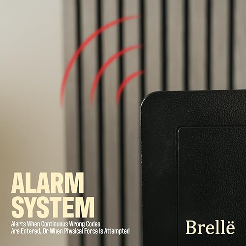 Miniatura 8 de Brelle - Caja de seguridad electrónica, se abre con código, huella digital y llave, para el hogar, joyas y dinero, color negro, caja fuerte