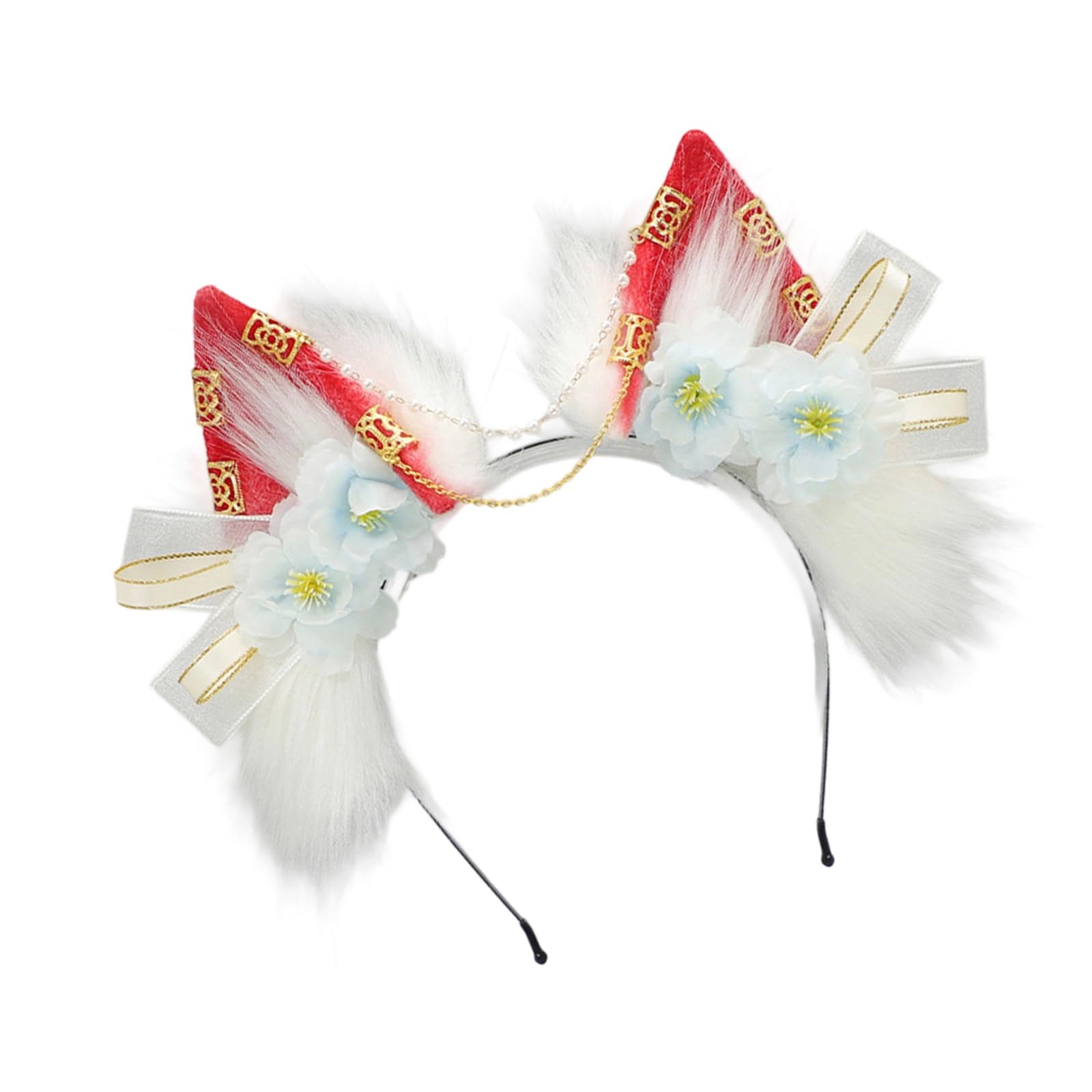 MICFENY Animal Ear Hairband With Adjustable Elastic Band Furry Furry Plush Cosplay Accessory For Sensitive Scalp