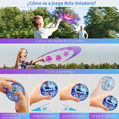 Ovni spinner volador LED flying boomerang orb como mini drones para niños pequeños 3