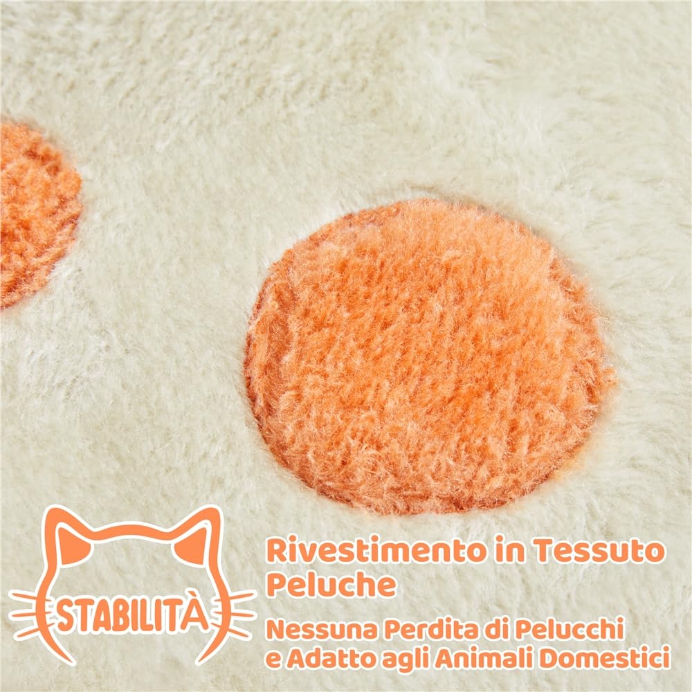 Yaheetech Albero Tiragraffi per Gatti 165 cm Cuccia per Gatto 2 Pompon, Piattaforma di riposo, Trespolo, Posatoio, Giocattoli Beige e Verde