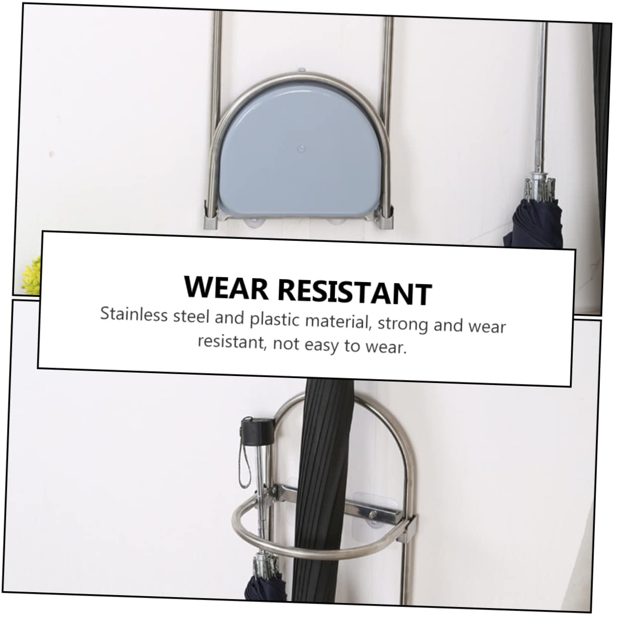Portaombrelli Pieghevole in Acciaio Resistente Da Parete Per Ombrellone Utilizzabile Come Portaoggetti Per Casa Due Modalità Di Installazione