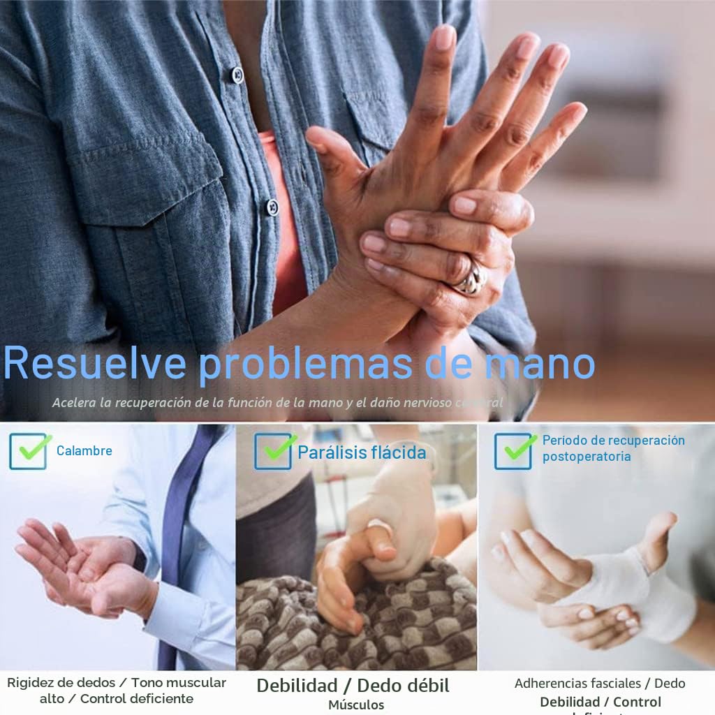 Guantes de Robot de rehabilitación, ejercitador de Dedos, ortesis de Dedo fortalecedor de Manos, para aliviar calambres y Pacientes con disfunción de Manos,Left-L Code