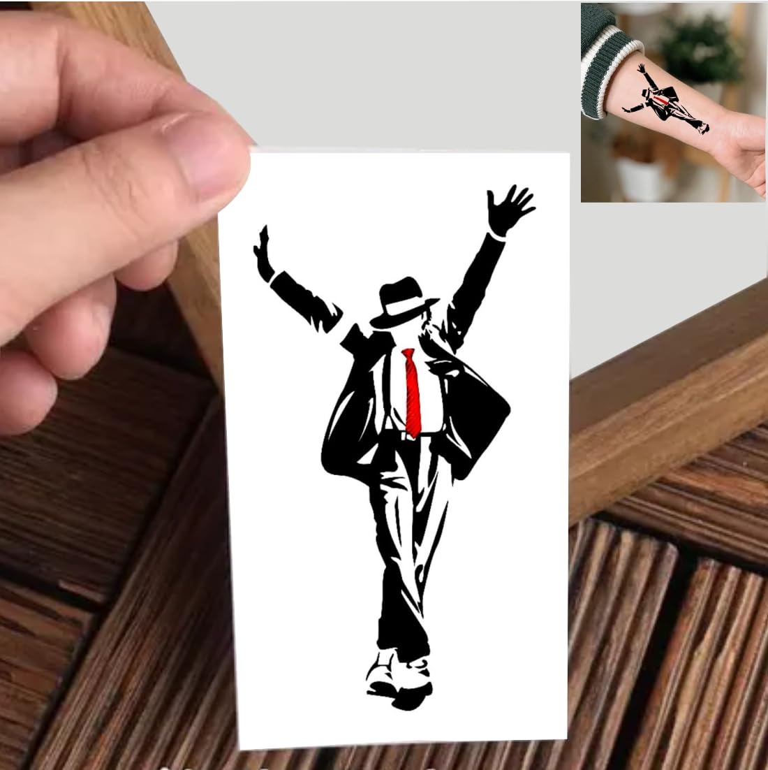 Michael Jackson With Dance Pose Temporary Tattoo Sticker For Male And Female Tattoo Sticker-image-40