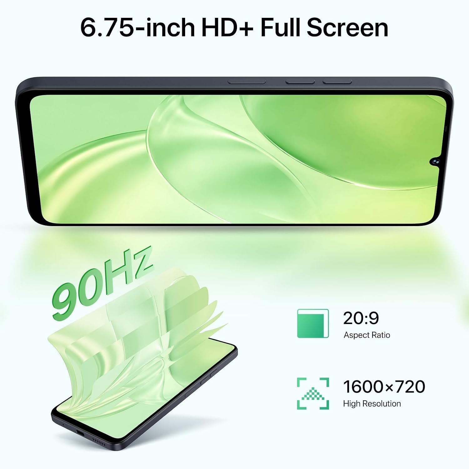 UMIDIGI G9 5G Cell Phone, Android 14 Unlocked Phones, 6.75" HD+ 90Hz Display，12(6+6) GB +128GB/1TB TF Expand, 5G Dual SIM, 50MP Camera, AI Face & Fingerprint Unlock, 5000mAh Android Phone Black