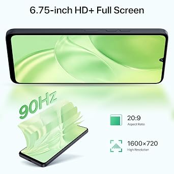 UMIDIGI G9 5G Cell Phone, Android 14 Unlocked Phones, 6.75 HD+ 90Hz Display,12(6+6) GB +128GB/1TB TF Expand, 5G Dual SIM, 50MP Camera, AI Face & Fingerprint Unlock, 5000mAh Android Phone Black