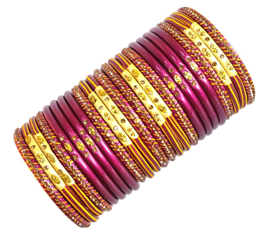 Anshi Creations Traditional Handmade beautiful designed Lac/Lakh bangle set (X73,Maroon,2.8,Pack of 24) (B0CJ9XW24P) Amazon Price History, Amazon Price Tracker