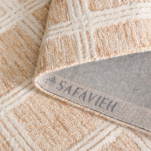 Tapete decorativo SAFAVIEH 5' x 8' en lana naranja e ivory miniatura 6